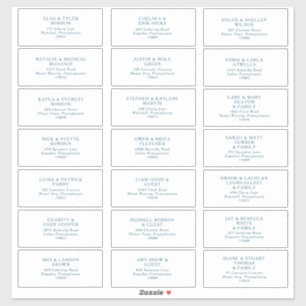 Moody Ocean Blue Font Guest Address Sticker