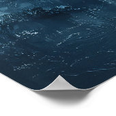 Moody Ocean Moonlight Scene met Golven Crashing Poster (Hoek)