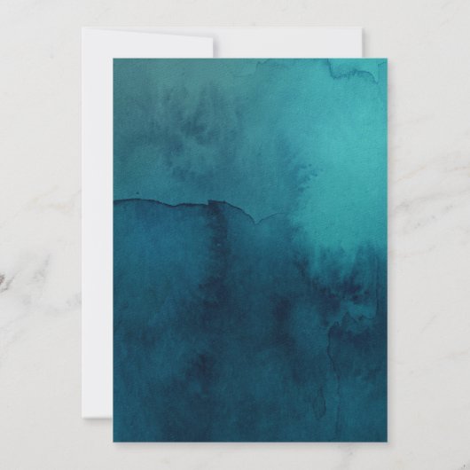 Moody Ocean Waterverf Bruids Tea Party Uitnodiging (Achterkant)