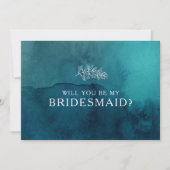 Moody Ocean Waterverf bruidsmeisje voorstel Kaart (Voorkant)