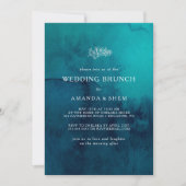 Moody Ocean Waterverf Bruiloft Brunch Uitnodiging (Voorkant)
