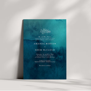 Moody Ocean Waterverf bruiloft uitnodiging