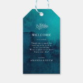 Moody Ocean Waterverf Bruiloft Welkomstgeschenk La Cadeaulabel (Voorkant)