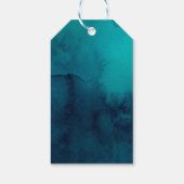 Moody Ocean Waterverf Bruiloft Welkomstgeschenk La Cadeaulabel (Achterkant)