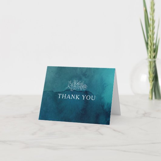 Moody Ocean Waterverf Dank u kaart (Voorkant)