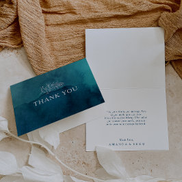 Moody Ocean Waterverf Dank u kaart