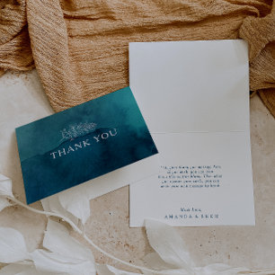 Moody Ocean Waterverf Dank u kaart