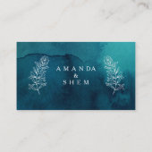 Moody Ocean Waterverf Flat Wedding Place Card Plaatskaartje (Achterkant)