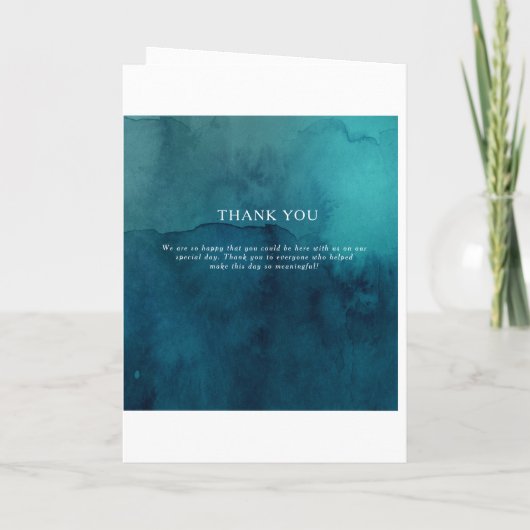 Moody Ocean Waterverf Folded Wedding Programme Programma (Achterkant)