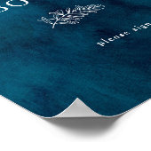 Moody Ocean Waterverf Guest Book Sign Poster (Hoek)