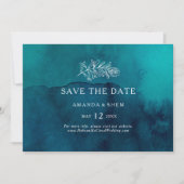 Moody Ocean Waterverf Horizontal Save the Date (Voorkant)