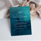 Moody Ocean Waterverf Koppels Douche Invitation Kaart