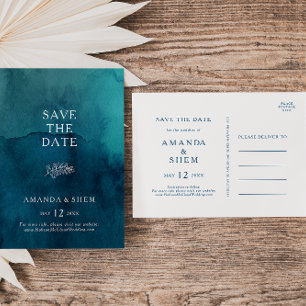 Moody Ocean Waterverf Save the Date Briefkaart