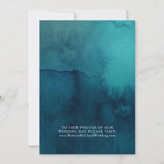 Moody Ocean Waterverf Uitstapaankondiging Kaart (Achterkant)