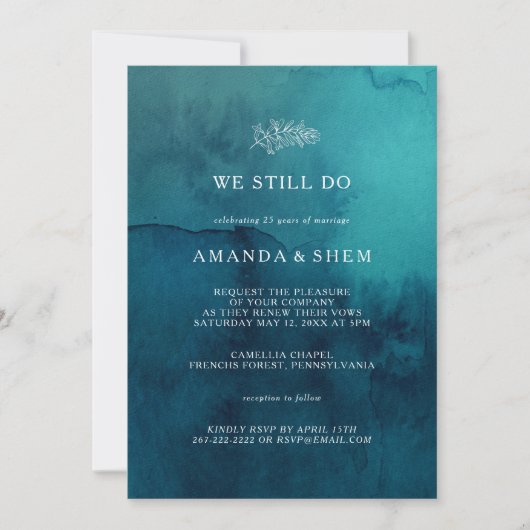 Moody Ocean Waterverf We doen nog steeds gelofte v Kaart (Voorkant)