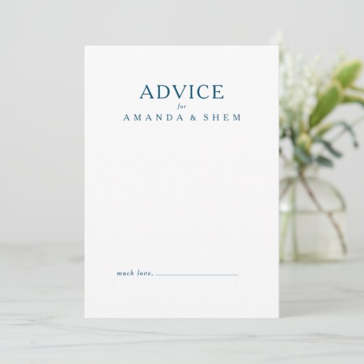 Moody Ocean Waterverf Wedding Advice Card Advieskaart (Staand voorkant)