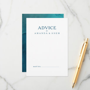 Moody Ocean Waterverf Wedding Advice Card Advieskaart