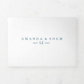 Moody Ocean Waterverf Wedding all in één drievoudi Drieluik Uitnodiging (Cover)