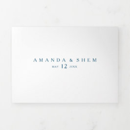 Moody Ocean Waterverf Wedding all in één drievoudi Drieluik Uitnodiging