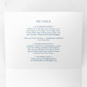 Moody Ocean Waterverf Wedding all in één drievoudi Drieluik Uitnodiging (Binnenzijde eerst)