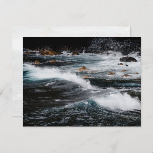 Moody ocean waves, art photo briefkaart (Voorkant / Achterkant)