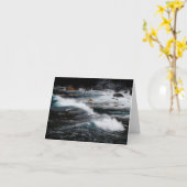 Moody ocean waves, art photo kaart (Gele Bloem)