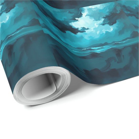 Moody Ocean Waves Under Stormy Sky – Abstract Seas Cadeaupapier (Rol Hoek)