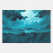 Moody Ocean Waves Under Stormy Sky – Abstract Seas Inpakpapier Vel (Voorkant 3)