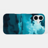 Moody Ocean Waves Under Stormy Sky – Abstract Seas iPhone 16 Hoesje (Achterkant horizontaal)