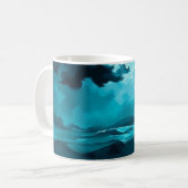 Moody Ocean Waves Under Stormy Sky – Abstract Seas Koffiemok (Voorkant links)