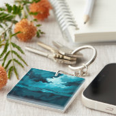 Moody Ocean Waves Under Stormy Sky – Abstract Seas Sleutelhanger (Voorkant Rechts)