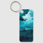 Moody Ocean Waves Under Stormy Sky – Abstract Seas Sleutelhanger (Voorkant)