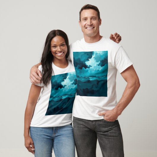 Moody Ocean Waves Under Stormy Sky – Abstract Seas T-shirt (Unisex)