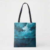 Moody Ocean Waves Under Stormy Sky – Abstract Seas Tote Bag (Voorkant)