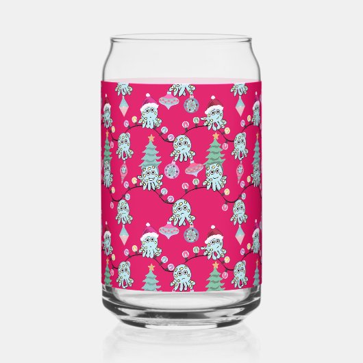 Moody Octopus With Christmas Lights Red Blikvorm Glas (Links)