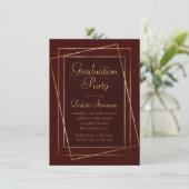 Moody Ombre | Deep Jewel Tone Red Graduation Party Kaart (Staand voorkant)