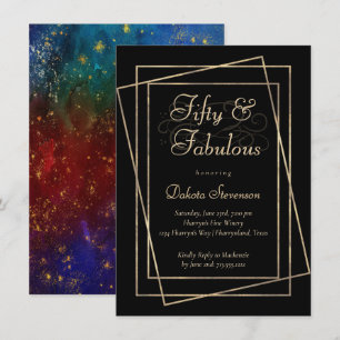Moody Ombre  Jewel Tone Fabulous 50th Birthday Kaart