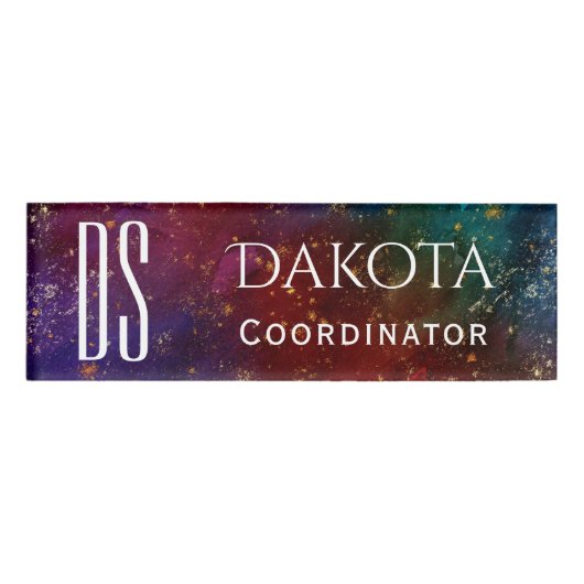 Moody Ombre | Monogram Psychedelic Grunge Stardust Naambadge (Voorkant)