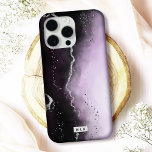 Moody Ombre Paarse Gradient Trendy Monogrammed iPhone 16 Pro Hoesje<br><div class="desc">Bescherm uw telefoon in stijl met deze elegante "Eetherische nevel" iPhone-hoes met een boeiend ontwerp en glinsterende faux metallic accenten. Dit hoesje is ideaal voor liefhebbers van luxe en moderne kunst en is beschikbaar voor veel iPhone- en Samsung-modellen en biedt zowel Barely There als Tough hoesje-opties die bij uw levensstijl...</div>