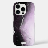 Moody Ombre Paarse Gradient Trendy Monogrammed Case-Mate iPhone Case (Achterkant)
