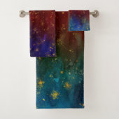 Moody Ombre| Psychedelic Grunge Gold Stardust Bad Handdoek (Insitu)