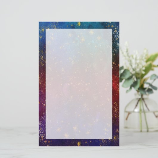 Moody Ombre | Psychedelic Grunge Gold Stardust Briefpapier (Staand voorkant)