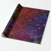 Moody Ombre | Psychedelic Grunge Gold Stardust Cadeaupapier (Uitgerold)