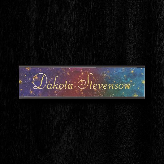 Moody Ombre | Psychedelic Grunge Gold Stardust Deurbordje
