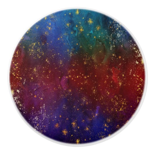 Moody Ombre | Psychedelic Grunge Gold Stardust Keramische Knop (Voorkant)