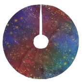 Moody Ombre | Psychedelic Grunge Gold Stardust Kerstboom Rok (Voorkant)