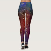 Moody Ombre | Psychedelic Grunge Gold Stardust Leggings (Achterkant)