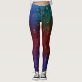 Moody Ombre | Psychedelic Grunge Gold Stardust Leggings (Voorkant)