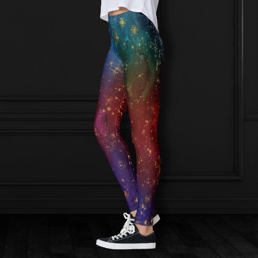 Moody Ombre | Psychedelic Grunge Gold Stardust Leggings