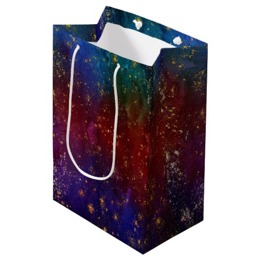 Moody Ombre | Psychedelic Grunge Gold Stardust Med Medium Cadeauzakje (Voorkant Gekanteld)